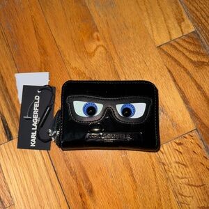 NWT Karl Lagerfeld Black Wallet with Eye Design